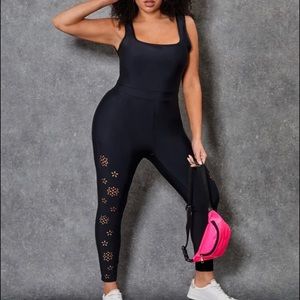 Plus Criss Cross Back Cut Out Tank Jumpsuit